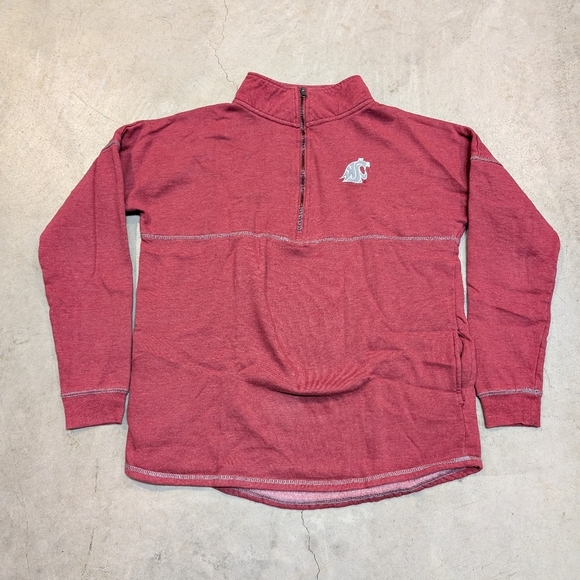 Stadium Athletics Other - WSU Washington State Cougars 1/2 Zip Men's L Red Sweatshirt